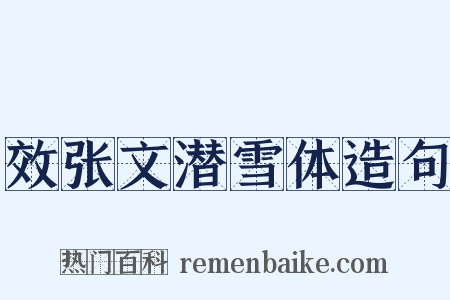 效张文潜雪体造句是什么意思的图片